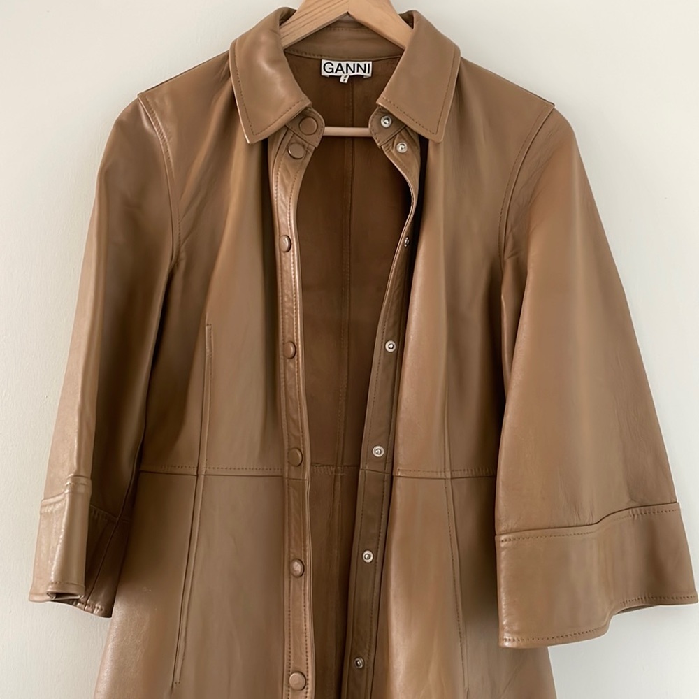 Ganni Lamb skin Leather mini dress EU36(DE34)